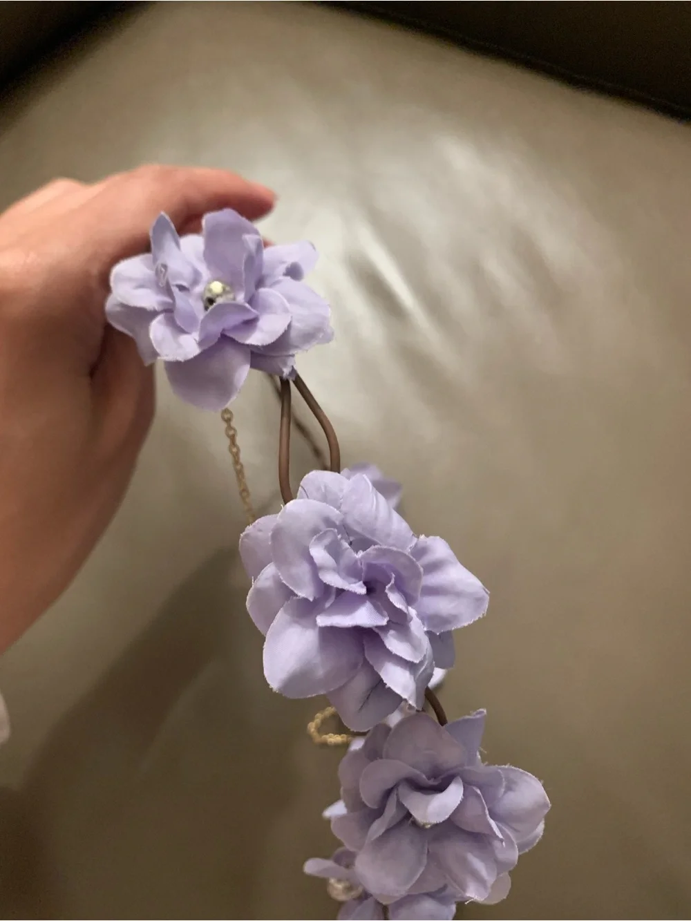 Claire's Lavender Floral 🪻Halo with Gold 💛Accent Chain